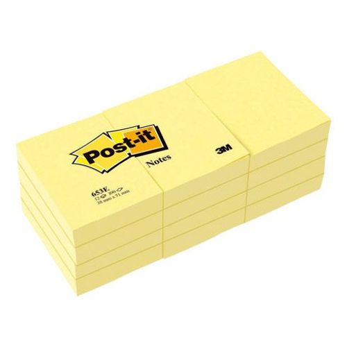 Post-It - Tour 12 Blocs 100f - 38x51mm - Jaune