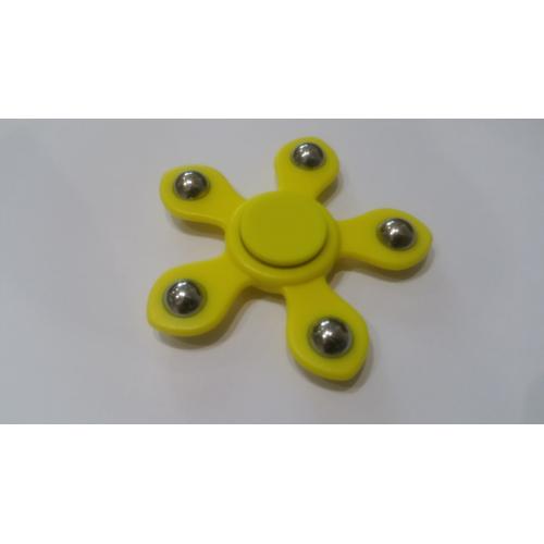 Fidget Spinner Enfant Ou Adulte Jaune - Roulement Haute Vitesse - Tourne Minimum 1 Minute - Jeu Sensoriel Modèle Shiruken 5 Branches