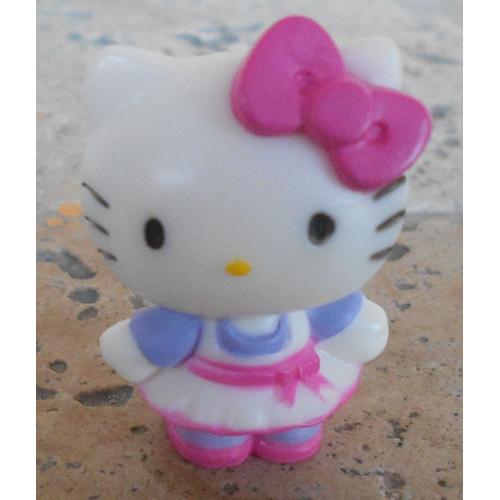 Figurine Hello Kitty - Robe Blanche - Noeud Rose - 2,5 Cm