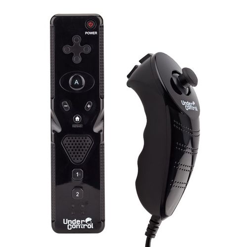Duo Pack Wiimote Motion Plus Intégré & Nunchuck Pack Compatible Consoles Nintendo Wii/Wii U Noir