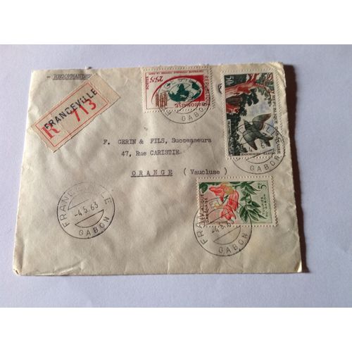 Enveloppe Timbrée Oblitérée.Gabon