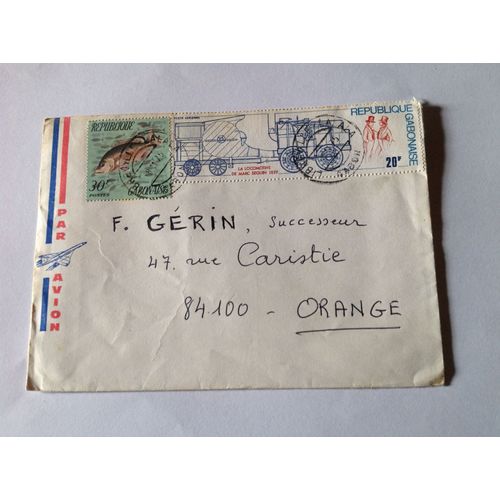 Enveloppe Timbrée Oblitérée.Gabon