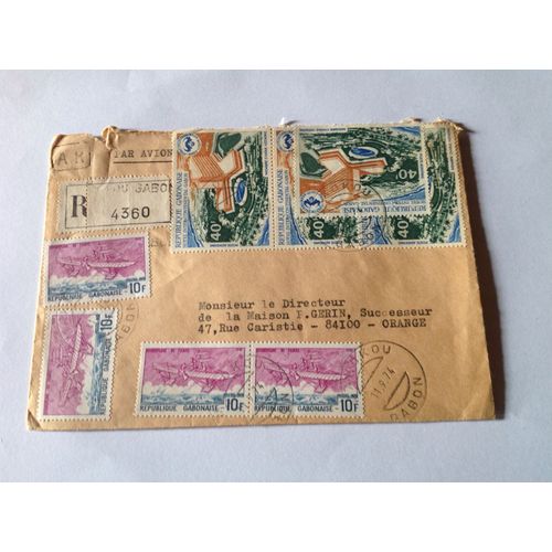 Enveloppe Timbrée Oblitérée.Gabon