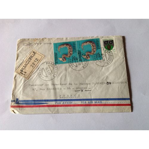 Enveloppe Timbrée Oblitérée.Gabon
