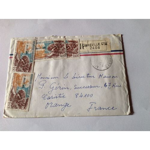 Enveloppe Timbrée Oblitérée.Gabon