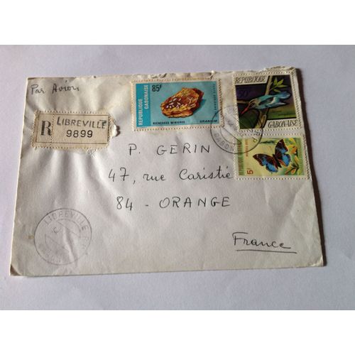 Enveloppe Timbrée Oblitérée.Gabon