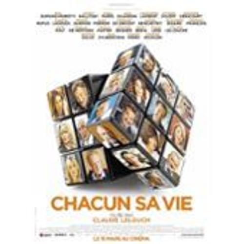 Chacun Sa Vie - Claude Lelouch - Jean Dujardin - Johnny Hallyday - Affiche De Cinéma Pliée 120x160 Cm