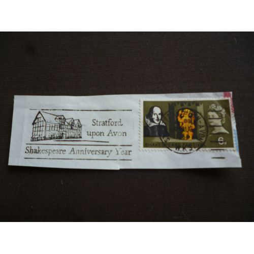 Timbre Royaume-Uni 1964:Festival Shakespeare:Tampon Et Flamme De Stratford Upon Avon:Année Anniversaire De Shakespeare.