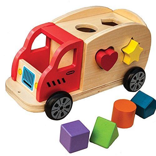 New Classic Toys - 2042936 - Formes À Trier Et À Empiler - Camion À Encastrement - 6 Pièces