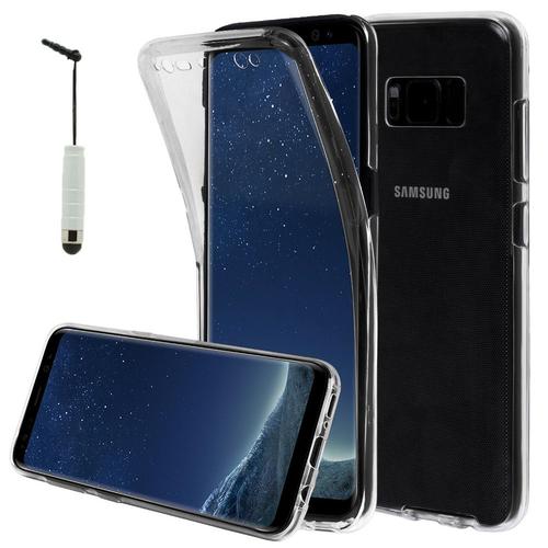 Coque Avant Et Arrière Silicone Pour Samsung Galaxy S8 5.8" 360° Protection Intégrale - Transparent + Mini Stylet