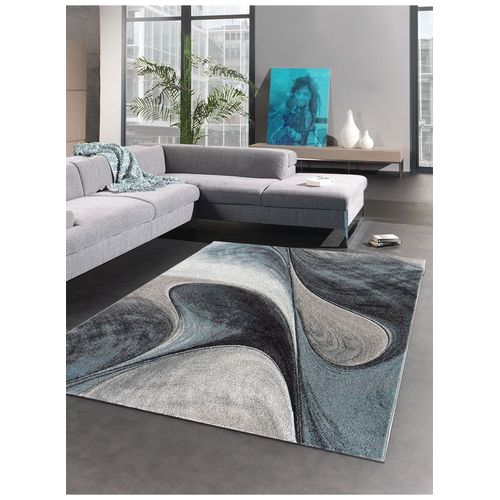 Tapis Rond Pour Le Salon Garca Bleu 140 X 140 Cm Tapis De Salon Moderne Design Par Dezenco