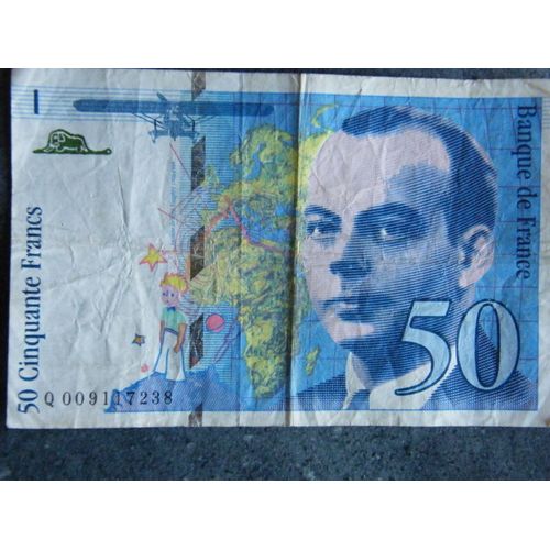 Billet De 50 Francs, St Exupéry Avec Une Faute D'orthographe, Un Accent Sur Le E D'entête De Exupéry