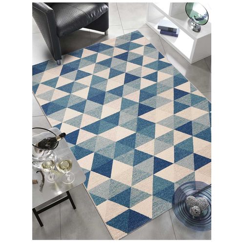 Tapis Tiss Kilim Scandivian Tapis Moderne Par Unamourdetapis Bleu 200 X 290 Cm