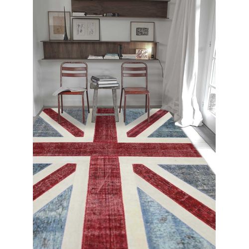Tapis Grand Dimensions Union Jack Patchwork Bleu Bleu 200 X 300 Cm Tapis De Salon Moderne Design Par Unamourdetapis