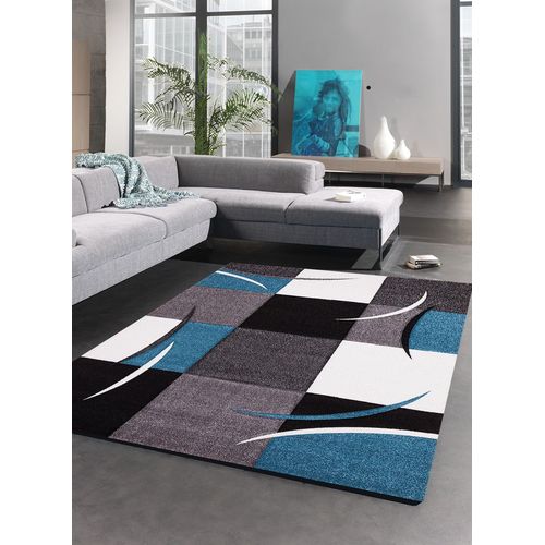 Tapis Chambre Diamond Comma Bleu 80 X 150 Cm Tapis De Salon Moderne Design Par Dezenco