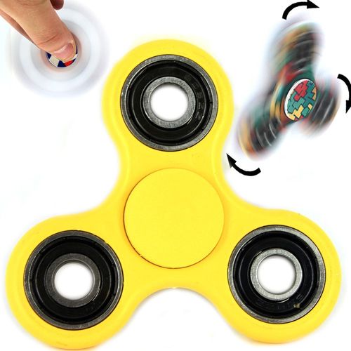 Toupie Mécanique Anti-Stress Hand Spinner Jaune Roulement À Billes Ultra Rapide