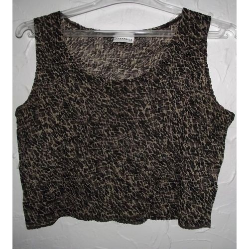 Débardeur Beige Et Noir Marque Anakapalle Polyester Taille 38.