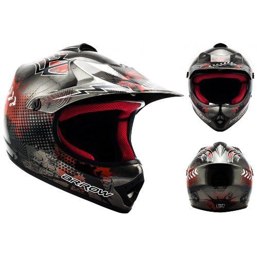 Arrow Akc-49 Titan - Gris Casque Motocross Kids Moto Pour Enfants Taille: M