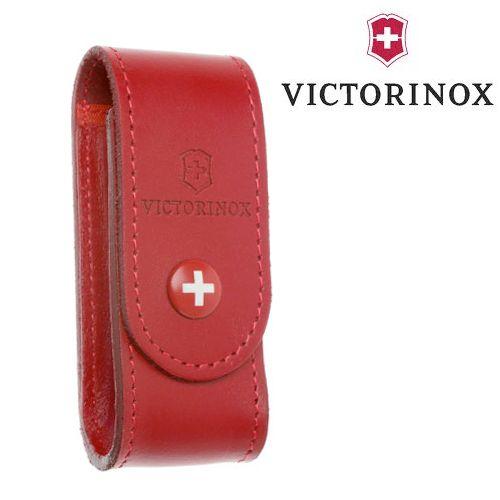 Etui En Cuir Rouge Victorinox - Pour Couteau Suisse De Longueur 91 Mm