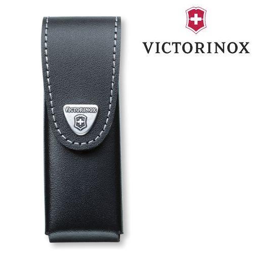 Etui En Cuir Noir Avec Clip Pivitant Victorinox - Pour Couteau Suisse De Longueur 111 Mm