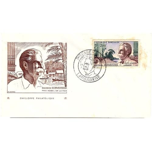 Premier Jour Yt Pa 01. Docteur Schweitzer. Timbre Gabon