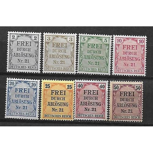 Allemagne Deutsches Reich 1903 - Série Entière De 8 Timbres De Service Neuf *