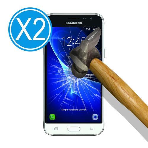 Woowcase, Film Protection [ Samsung Galaxy J3 - J3 2016 ] En Verre Trempé, Samsung Galaxy J3 - J3 2016 Protection Écran Pack 2