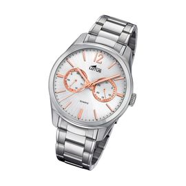 Lotus Montre Homme Analogique Montre Quartz Multifunction Bracelet En Acier Inoxydable Argent Ul18373/1