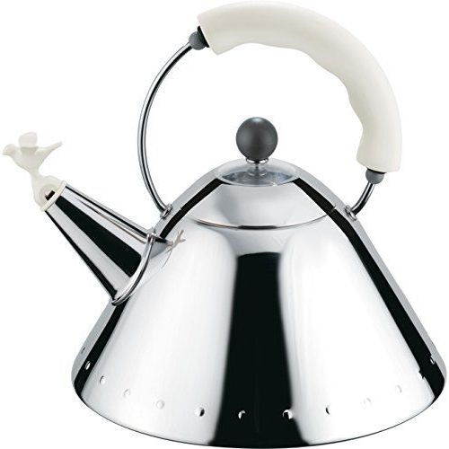 A Di Alessi 9093 W Bouilloire Avec Poignée Et Sifflet Oisillon En Pa - Blanc