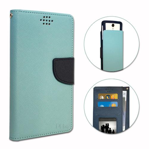 Samsung Galaxy S I9000 Etui Housse Folio Bleu Ciel Façon Cuir Texturé Avec Porte Cartes Et Surpiqûres Apparentes By Ph26®