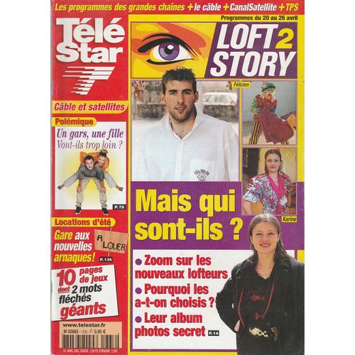 Télé Star N°1333 - 15/04/2002 - Loft Story 2- Claire Keim - Meg Ryan - Samuel Le Bihan - Mel Gibson 
