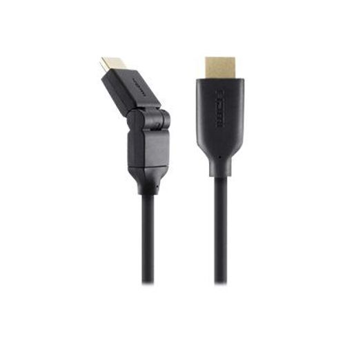 Belkin High Speed HDMI Cable - Câble HDMI avec Ethernet - HDMI mâle pour HDMI mâle - 2 m - connecteur incliné
