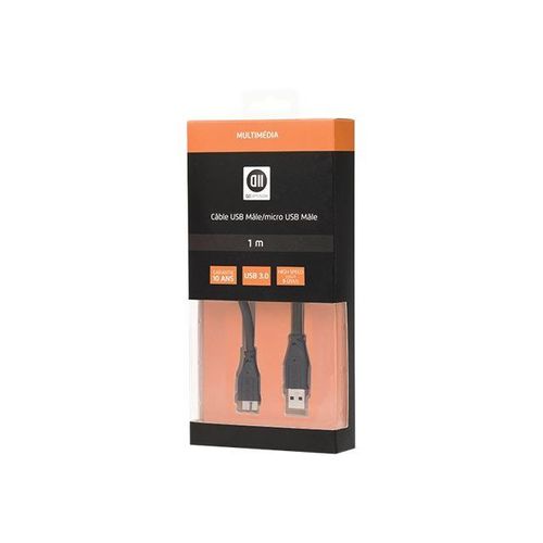 D2 Diffusion - Câble USB - Micro-USB de type B (M) pour USB type A (M) - USB 3.0 - 1 m - noir