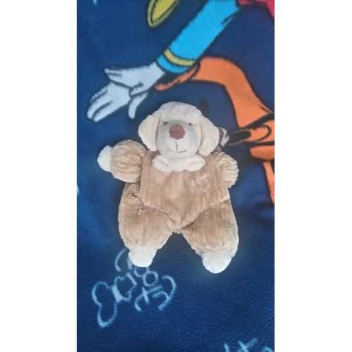 Doudou Chien Beige Ecru Noeud Papillon Grelot Cmp