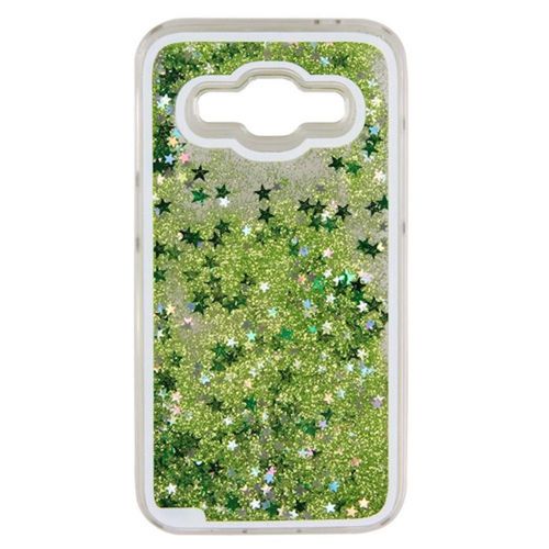 Coque Case Liquide Samsung Galaxy J5 2016 Vert Paillettes Etoiles Bling Diamond
