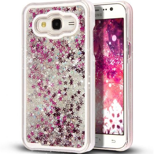 Coque Case Liquide Samsung Galaxy J5 2016 Argent Paillettes Etoiles Bling Diamond
