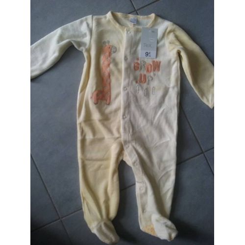 Pyjama Tex Baby Coton 12 Mois Jaune