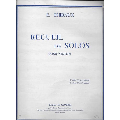 Recueil De Solos Pour Violon