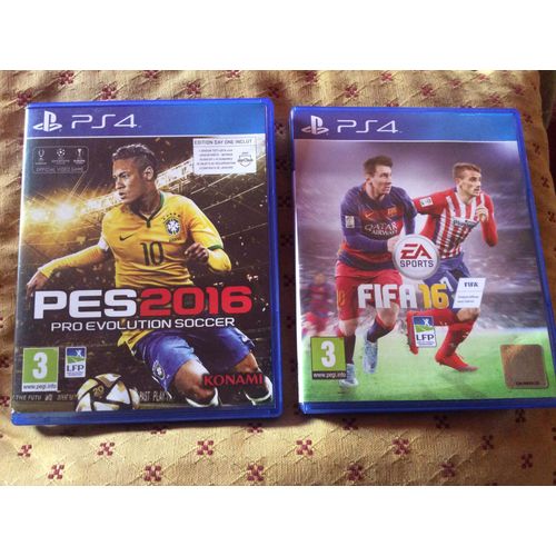 Lot De 2 Jeux Vidéo Ps4   Fifa 16 Et Jeu Pes 2016 
