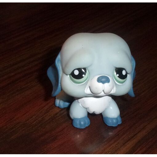 Figurine Little Pet Shop (LPS) N°1087 - Chien St Bernard Bleu - Hasbro - Occasion Pour Collection