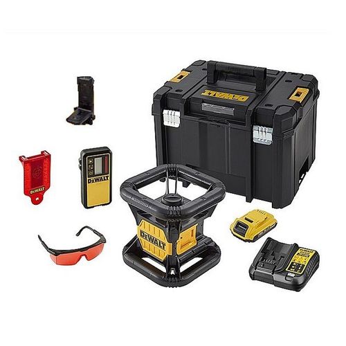 DeWalt - Niveau laser rotatif 18V avec coffret et accessoires - DCE074D1R