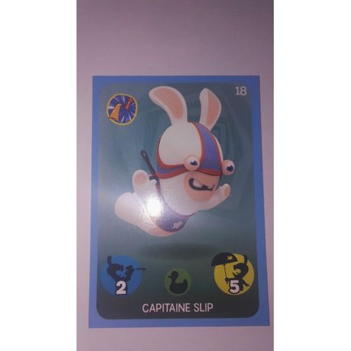 Stickers Carte The Lapins Crétins Carrefour Panini Capitaine Slip 18