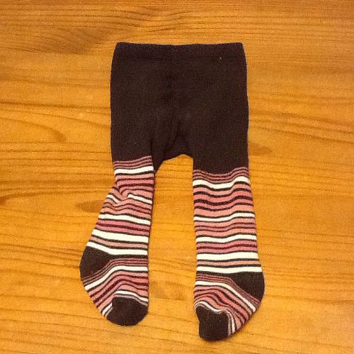 Collant Hiver Raye Maron Pour Bebe 6 Mois