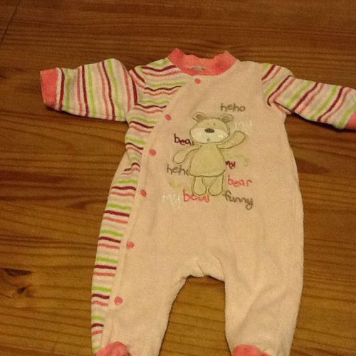 Pyjama Rose Bebe Ourson 3 Mois