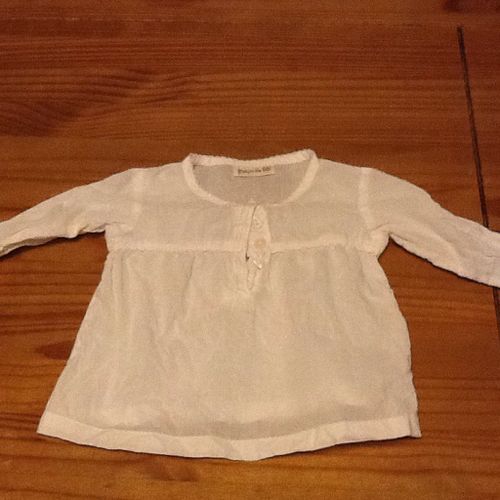 Chemisier Bebe Grain De Ble Blanc 3 Mois