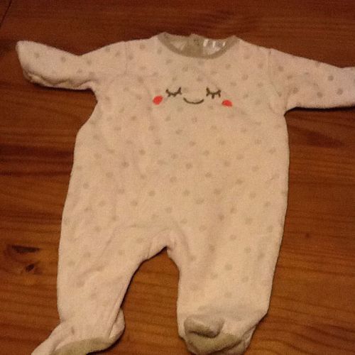 Pyjama Blanc A Pois 3 Mois