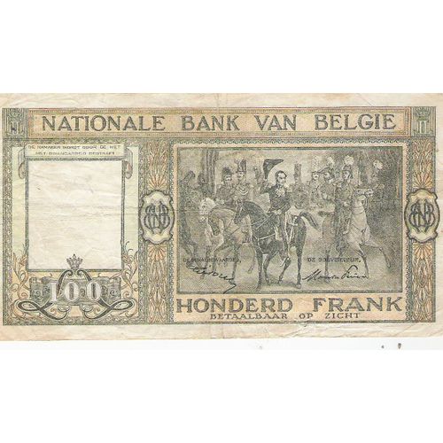 Billet 100 Franc Belge Serie Dynastie De 1949