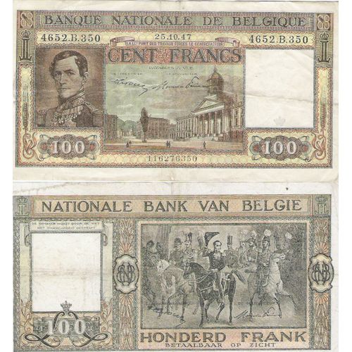 Billet 100 Franc Belge Serie Dynastie 