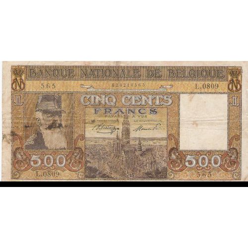 Billet 500 Franc Belge Serie Dynastie