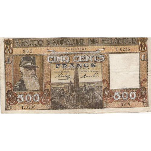 Billet 500 Franc Belge Serie Dynastie